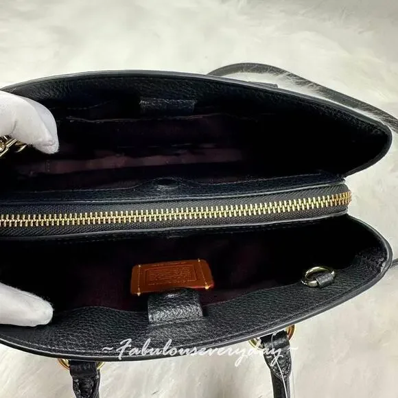 Coach Savannah Small Carryall Bag In Leather/Gold/Black CAL54 NWT - Picture 7 of 8